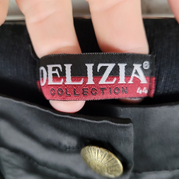 DELIZIA | satin drawstring patch pocket straight leg pants - Picture 6 of 8